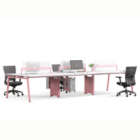 Bureau de travail modulaire avec gestion des câbles, tiroir de rangement mobile, poste de travail ergonomique pour équipe de 2 à 4 personnes