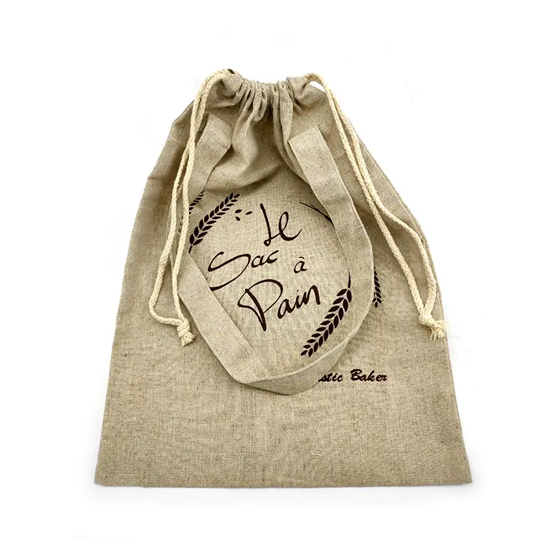 Bolsa de pan de lino personalizada, para pan redondo de 10 pulgadas, baguettes franceses, bolsas de pan