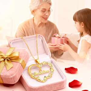 เครื่องประดับสำหรับครอบครัวส่วนบุคคลชื่อที่กำหนดเองเท้าของเด็กสร้อยคอจี้เพทายหัวใจจี้ชุบทองสำหรับเป็นของขวัญวันแม่ - Product Image 5