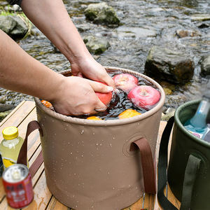 Biểu Tượng Tùy Chỉnh Công Suất Lớn 10L 20L Xách Tay Có Thể Gập Lại Câu Cá Xô Ngoài Trời Dã Ngoại Gấp Cắm Trại Nước Xô - Product Image 3