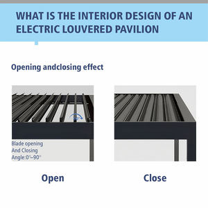 <span class=keywords><strong>Pergola</strong></span> bioclimatique à <span class=keywords><strong>lames</strong></span> <span class=keywords><strong>orientables</strong></span> automatiques, système motorisé rotatif avec télécommande, capteur vent/pluie et fermeture automatique - Product Image 6