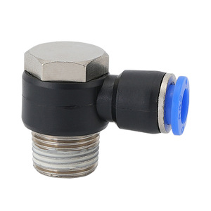 Connecteur rapide pneumatique Liyuan en acier inoxydable, filetage hexagonal externe 6-01 8-02 10-03 12-04, coudes pneumatiques - Product Image 1