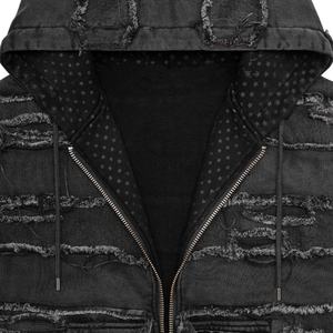 Vente en gros de sweats à capuche de luxe de haute qualité, fabriqués sur mesure, avec fermeture éclair, effet délavé vintage - Product Image 5