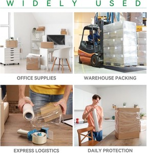 Film étirable en plastique LLDPE 80 Gauge X330M, résistant à la perforation et imperméable, pour l'emballage de palettes en entrepôt, vente en gros à Guangzhou - Product Image 5