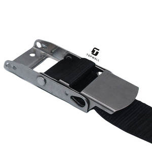 Sangles de <span class=keywords><strong>transport</strong></span> de marchandises certifiées CE TOPWELL avec boucles de fixation pour crochets de surcentrement, en polyester, largeur 50 mm, résistance à la rupture 800 kg - Product Image 1