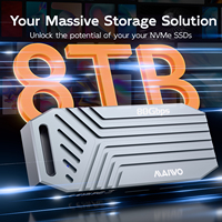 MAIWO M.2 NVMe ke USB4.0 Type-C Enclosure M.2 M-Key SSD Casing Eksternal 80Gbps Mendukung 2280 NVME SSD untuk Laptop PC Ponsel