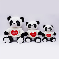 Offre Spéciale mignon doux saint valentin avec coeur je t'aime petite amie cadeau en peluche peluche Panda jouets fabricant personnalisé