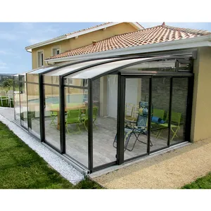 Panneaux de toit de véranda en verre de luxe imperméables, protection solaire, véranda avec aluminium pour villa - Product Image 1