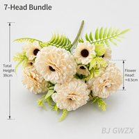 Bouquet réaliste de 7 chrysanthèmes en soie, fleurs artificielles pour la Saint-Valentin, la fête des pères, Noël, décoration de fête