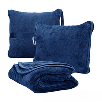 Housse de coussin personnalisée en tissu doux 2 en 1, couverture de voyage compacte, grande couverture-coussin pour avion, voyage, maison