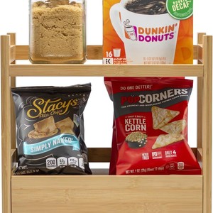 Bamboo Two Layer Storage Rack With <b>Drawer</b> Desktop Organizer For Desk Neatening And Multi Purpose Use - Product Image 4