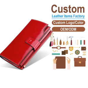 Cartera Larga Vintage para Mujer con Bloqueo RFID, de Cuero Genuino Encerado, con Cierre de Cremallera, Múltiples Ranuras para Tarjetas y Bolsillo para Monedas - Product Image 1