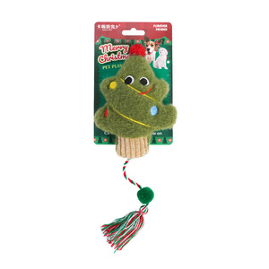 Juguete de peluche navideño para gatos con hierba gatera y pelota de cuerda de algodón masticable para gatos de interior - Product Image 2