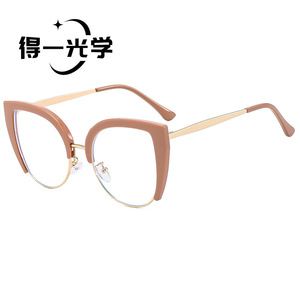 Cat Eye Glasses Half Rim Red Frame Anti Blue Light Women's Fashion <b>Eyewear</b> - Product Image 4