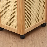 Panier à linge en bois de pin écologique pour la maison, avec roulettes, seau de rangement pour jouets en peluche, haute valeur esthétique, pour salle de bain