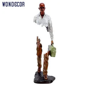 Sculpture Decor Wondecor Western Style New Design Hot Sale Home Garden Decor Abstract Bronze Man Sculpture