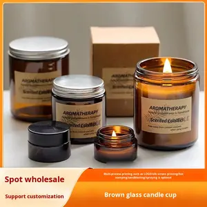 고급 티 컬러 유리 향초 항아리 DIY 수제 양초 고급 접근 유리 향기 병 - Product Image 2