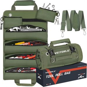 Échantillon gratuit : Sac à outils enroulable, pochette pour clés, bandoulière réglable, grande capacité, robuste, fond rigide, pour divers outils - Product Image 6