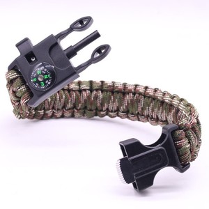 Paracord <b>Bracelet</b> Nylon Outdoor Survival Tactical With Compass And Whistle For Mountaineering Rescue Equipment - Product Image 3