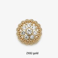 Kancing Hias Berbahan Paduan Seng dengan Pinggiran Berhias Manik-Manik dan Kristal Rhinestone, Gaya Vintage untuk Mantel Wol dan Pakaian Luar Wanita