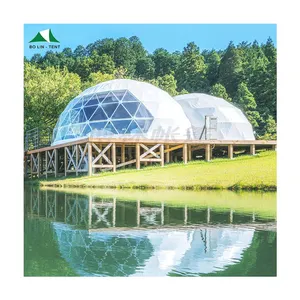 Factory Direct Wholesale Domos Geodesic Dome Garden Glamping Dome With Lining And Curtain