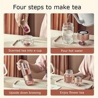 Gourde d'eau en verre à double paroi colorée avec infuseur, tasse à thé et gobelet de voyage