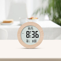 Réveil en bois massif de style nordique avec écran LCD, mouvement mécanique, fonction silencieuse, modèle artisanal 2106