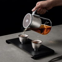 Bouteille à thé portable en verre à attraction magnétique avec infuseur filtrant à une touche, grande capacité, style minimaliste, thé de qualité supérieure