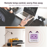 Becasmart-Termostato inteligente de calefacción inteligente para habitación de niños, pantalla TFT de 3,5 pulgadas, diseño de cartón, con control remoto, aplicación Tuya, Tuya
