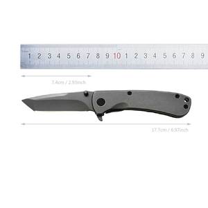Suministro directo al por mayor en línea Stone Wash Plain Tanto Blade Cuchillo plegable táctico - Product Image 1