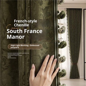 Nuevas cortinas opacas <span class=keywords><strong>de</strong></span> estilo francés <span class=keywords><strong>de</strong></span> mediados <span class=keywords><strong>de</strong></span> siglo Chenille Jacquard en relieve American Retro sala <span class=keywords><strong>de</strong></span> estar dormitorio <span class=keywords><strong>de</strong></span> gama alta al por mayor - Product Image 2