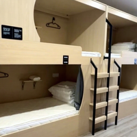 Lit superposé capsule moderne en bois multicouche pour dortoir, taille personnalisable, garantie 1 an, marque Olive, démontable et assemblable pour chambre à coucher