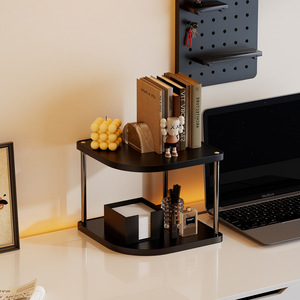 <b>Desktop</b> multi-layer storage rack, small and simple <b>desktop</b> bookshelf/display rack, solid wood corner organizer. - Product Image 2