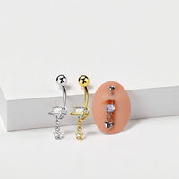 En gros 14G Coeur Nombril Piercing En Acier Chirurgical 316L Nombril Anneaux De Mode Corps Bijoux Sexy Femmes Piercing