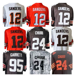 Nieuwe gestikte American Football shirts groothandel goedkoop 4 Watson 12 Shedeur Sanders 95 Garrett 24 Chubb geborduurde sport shirts - Product Image 1