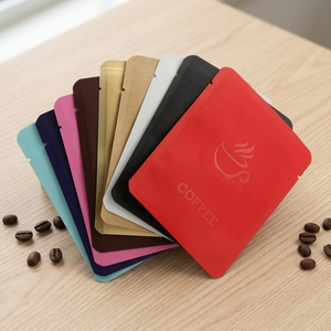 Wholesale Custom Eco Friendly Brown Kraft Paper Aluminum Foil Flat Bottom Coffee Pouch With One Way Degassing Valve OEM/ODM - Product Image 1