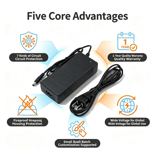 Customized Factory 12.6V 5A 21V 3A 42V 1.5A 100-240V EU AU Plug Intelligent Lithium Battery Charger for Hoverboard Drone