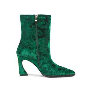 Stivaletti da Donna Sexy in Velluto <span class=keywords><strong>Smeraldo</strong></span> con Punta Affusolata, Tacco Scultoreo 8.5CM, Dettaglio Metallico, Cerniera Laterale, Taglie Forti, Personalizzabili per Feste - Product Image 2