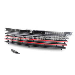 Parrilla Modificada para Volkswagen, Color Negro Brillante con Barras Rojas, Toma de Aire para Parachoques, Plástico ABS, para Jetta Bora 1999-2005 - Product Image 1
