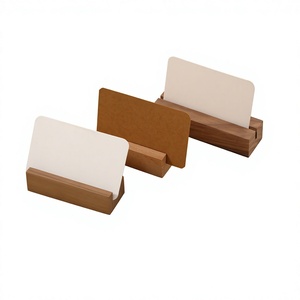 Wooden Card Holder Stand with Customized Shape Natural Wood Color for Promotional Activities Portable <b>Clipboard</b> Style - Product Image 1