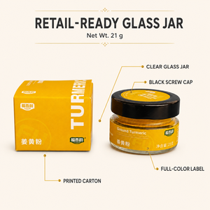 Poudre de curcuma 21g prête à la vente <span class=keywords><strong>en</strong></span> pot de <span class=keywords><strong>verre</strong></span> pour les détaillants de cuisine et les distributeurs de produits alimentaires - Product Image 3