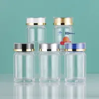 Bouteille de capsules d'huile de poisson en acrylique 40ML Distributeur de bonbons pour emballage de médicaments