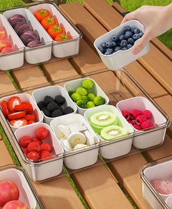 Plateau de service compartimenté, boîte à collation, conteneur à charcuterie, <span class=keywords><strong>organisateur</strong></span> transparent pour bonbons, fruits, voyages, fêtes, pique-niques - Product Image 3