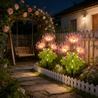 Lampe solaire décorative en forme de fleur pour l'équinoxe, idéale pour l'aménagement extérieur de patio, porche, allée, festivals, anniversaires, ou comme veilleuse romantique.