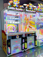 Machine d'arcade de distribution de prix à rotation aléatoire, jeu de la chance, distributeur de boîtes mystères, cadeaux, snacks, monnaie et billets