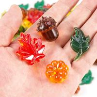 Qianhongzhi — décorations en acrylique en feuilles d'érable, citrouille, acornes, joyaux, pour Thanksgiving, Table pour la maison, accessoire pour l'automne
