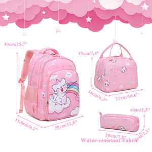 Multi-funzionale impermeabile 3 pezzi Bookbag Set per gli studenti della scuola primaria carino cartone animato zaini per bambini ragazze <span class=keywords><strong>zaino</strong></span> - Product Image 4