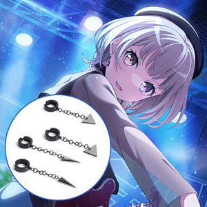 ต่างหูหนีบหูรูปแมวสามเหลี่ยมสีดำ The Main Saint Darina Cos ต่างหู BanG Dream Takamatsu <span class=keywords><strong>Rinko</strong></span> Mygo - Product Image 1