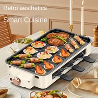 Asap rendah Multi fungsi Oven barbekyu listrik, baki panggang rumah tangga tidak lengket untuk memanggang dan memasak