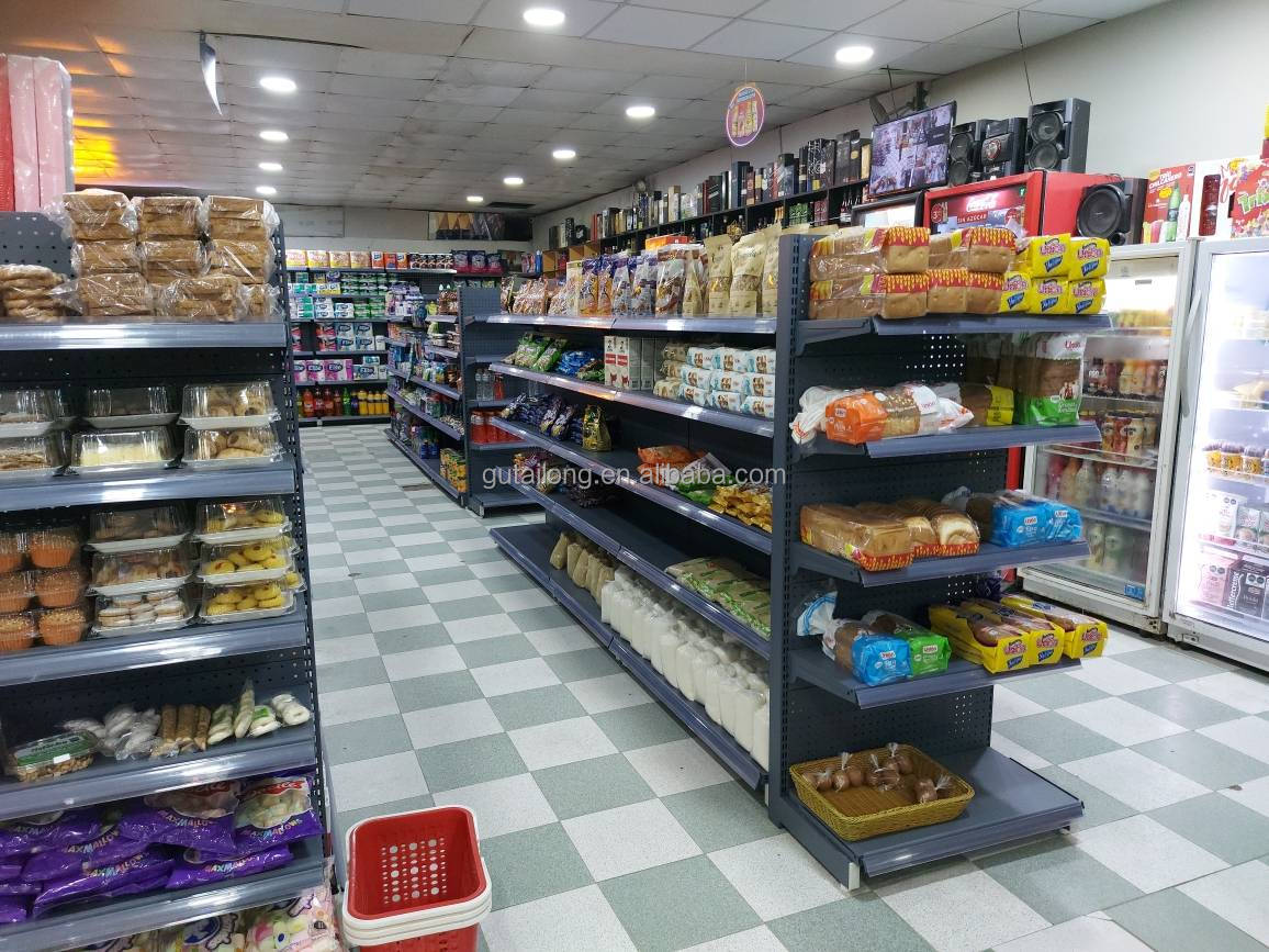 现代零售商店贡多拉货架系统杂货店二手陈列架出售